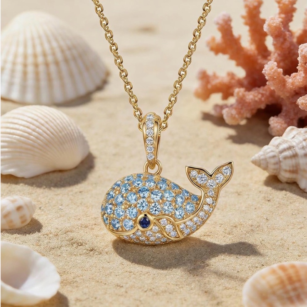 Anthro Gold Whale Necklace Choker - Picture 2 of 5